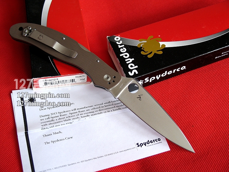 美国SPYDERCO 蜘蛛C54GPBN 新款特别版全刃战术折刀 