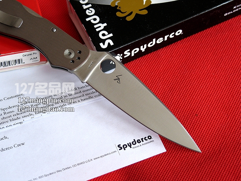 美国SPYDERCO 蜘蛛C54GPBN 新款特别版全刃战术折刀 