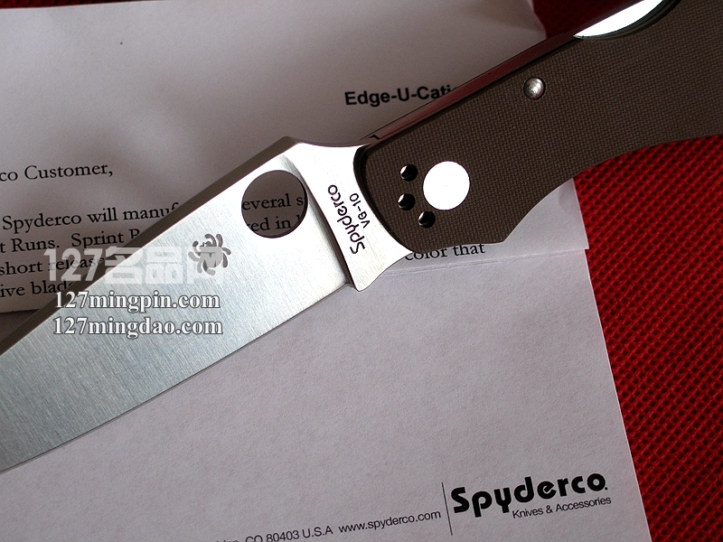 美国SPYDERCO 蜘蛛C54GPBN 新款特别版全刃战术折刀 