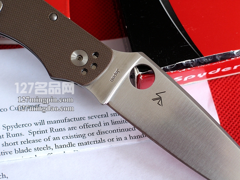 美国SPYDERCO 蜘蛛C54GPBN 新款特别版全刃战术折刀 