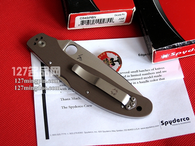 美国SPYDERCO 蜘蛛C54GPBN 新款特别版全刃战术折刀 