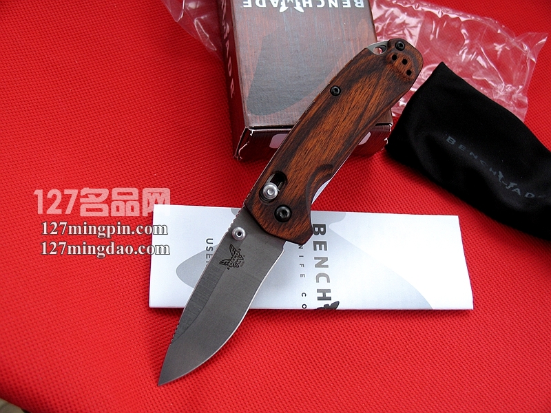 美国蝴蝶Benchmade 15031-2 石洗全刃折刀 