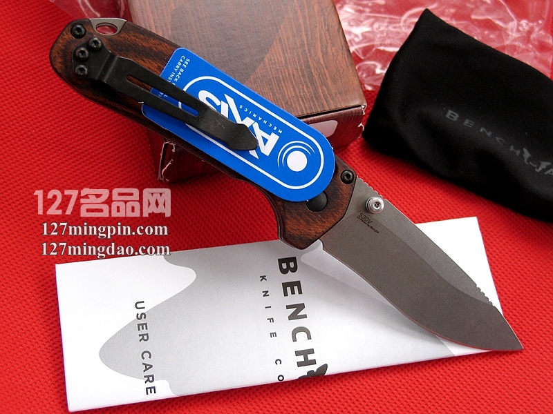 美国蝴蝶Benchmade 15031-2 石洗全刃折刀 