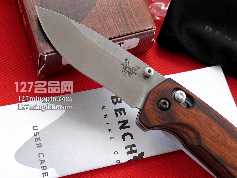 美国蝴蝶Benchmade 15031-2 石洗全刃折刀 