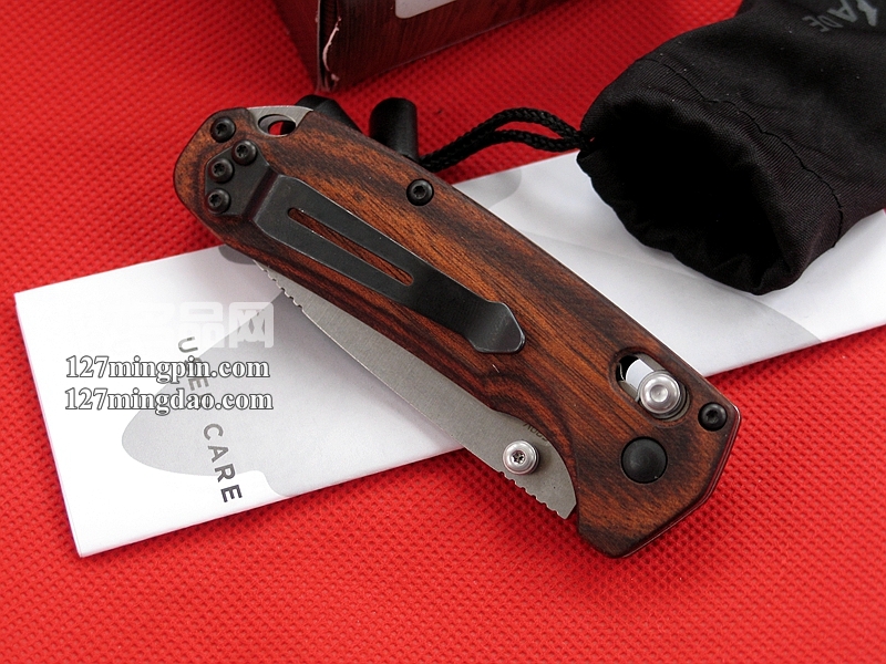 美国蝴蝶Benchmade 15031-2 石洗全刃折刀 