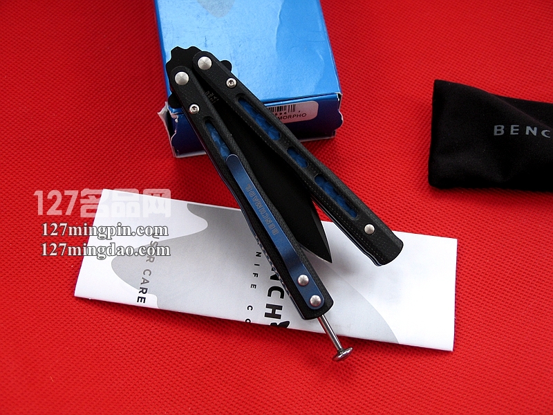 Benchmade美国蝴蝶 32BK 镂空柄蝴蝶甩刀 