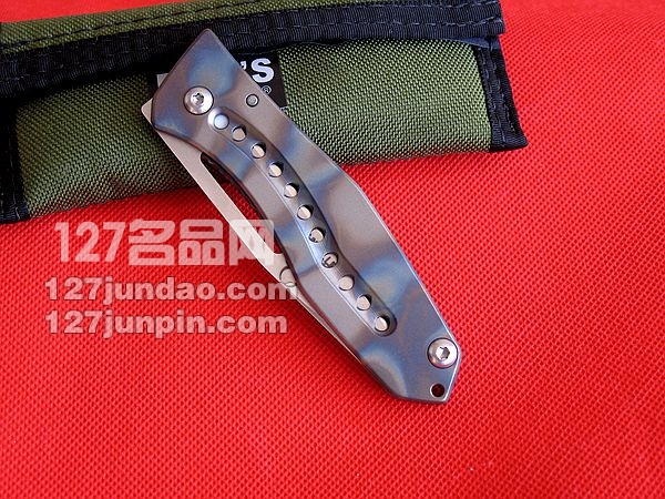 美国Steve Ryan史提夫 NTK 超薄钛柄手工折刀  