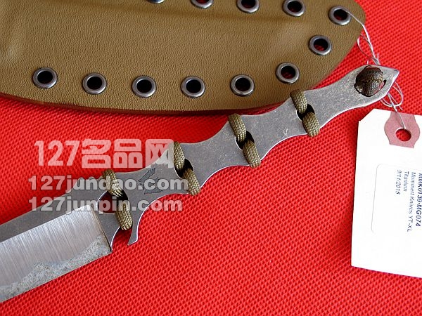 美国Mummert Knives YT-XL全钛手工研磨战术靴刀 