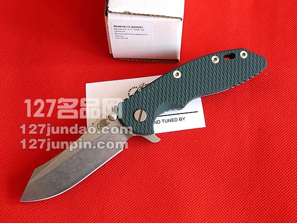 美国hinderer XM-18手工钛柄石洗折刀