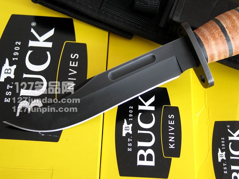 美国BUCK 巴克 119BRS1军用版战斗刀 世界名刀 