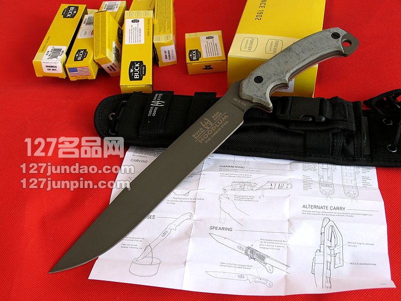 美国BUCK 巴克0060BKSBH 极限生存野战刀 军刀 名刀 