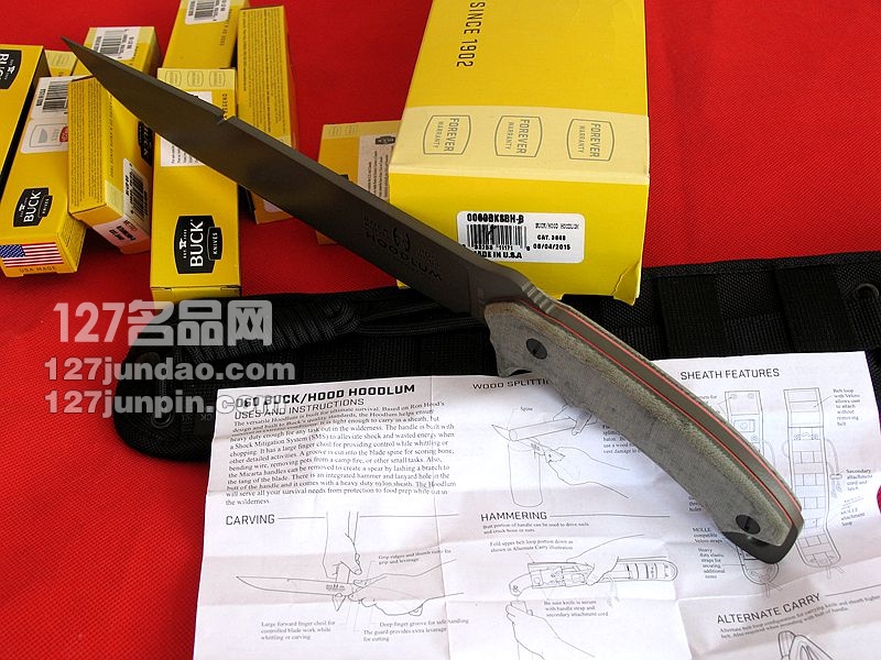 美国BUCK 巴克0060BKSBH 极限生存野战刀 军刀 名刀 