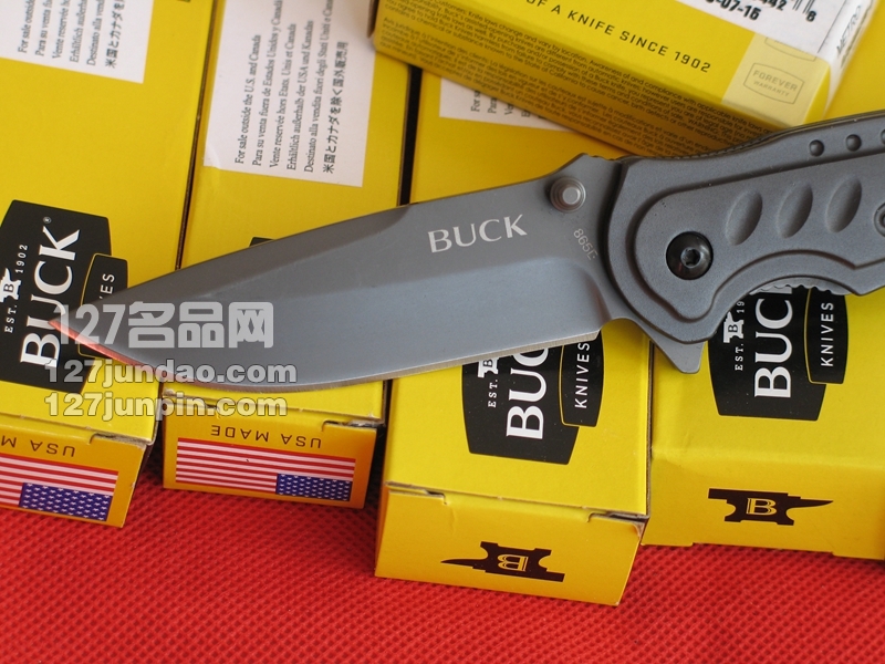 美国BUCK 巴克865BKS 野营户外生存折刀 世界名刀 
