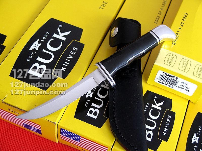 美国BUCK 巴克118BKS 中型经典小猎刀 战术刀 