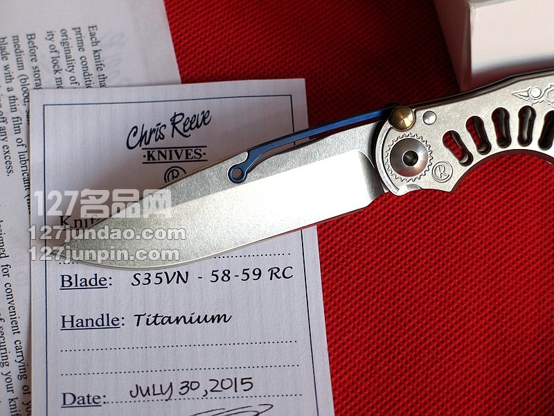 美国克里斯里夫Chris Reeve 鹰爪雕花版 孤立背锁战术折刀 