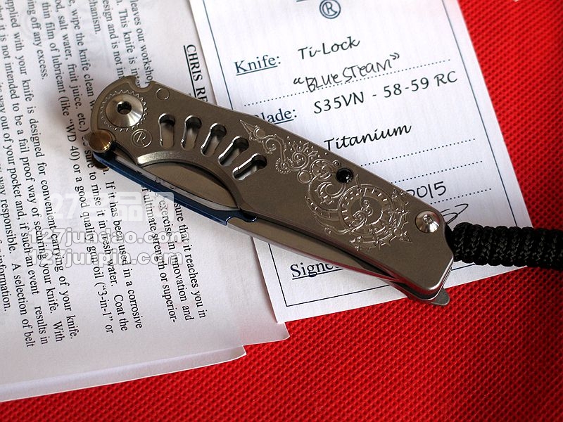 美国克里斯里夫Chris Reeve 鹰爪雕花版 孤立背锁战术折刀 