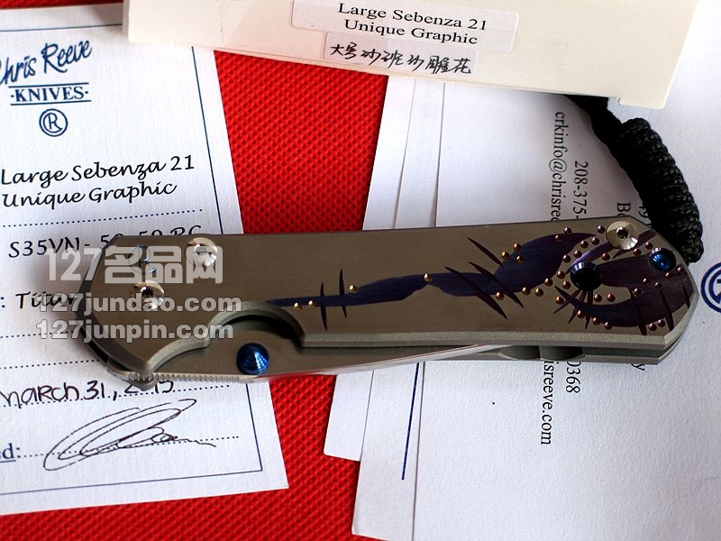 美国Chris Reeve克里斯里夫 大沙本沙手柄雕花版 世界名刀 