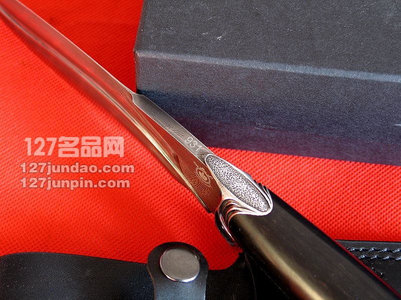 俄罗斯nord crown 猎鹰 手工凹槽大马士革刀 经典收藏刀 猎刀