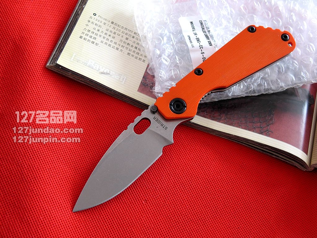 挺进者Strider SNG CC战术折刀橙色G10柄 名刀世界 