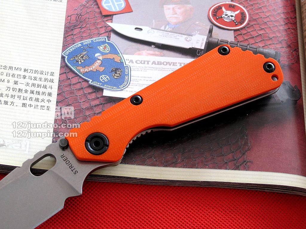 挺进者Strider SNG CC战术折刀橙色G10柄 名刀世界 