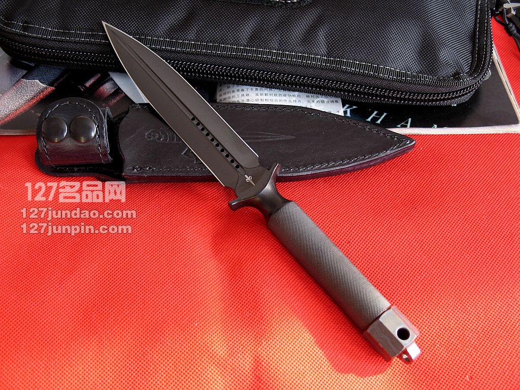 美国微技术MICROTECH  ADO-L 剑标3V钢双刃战斗直刀 匕首127名品网