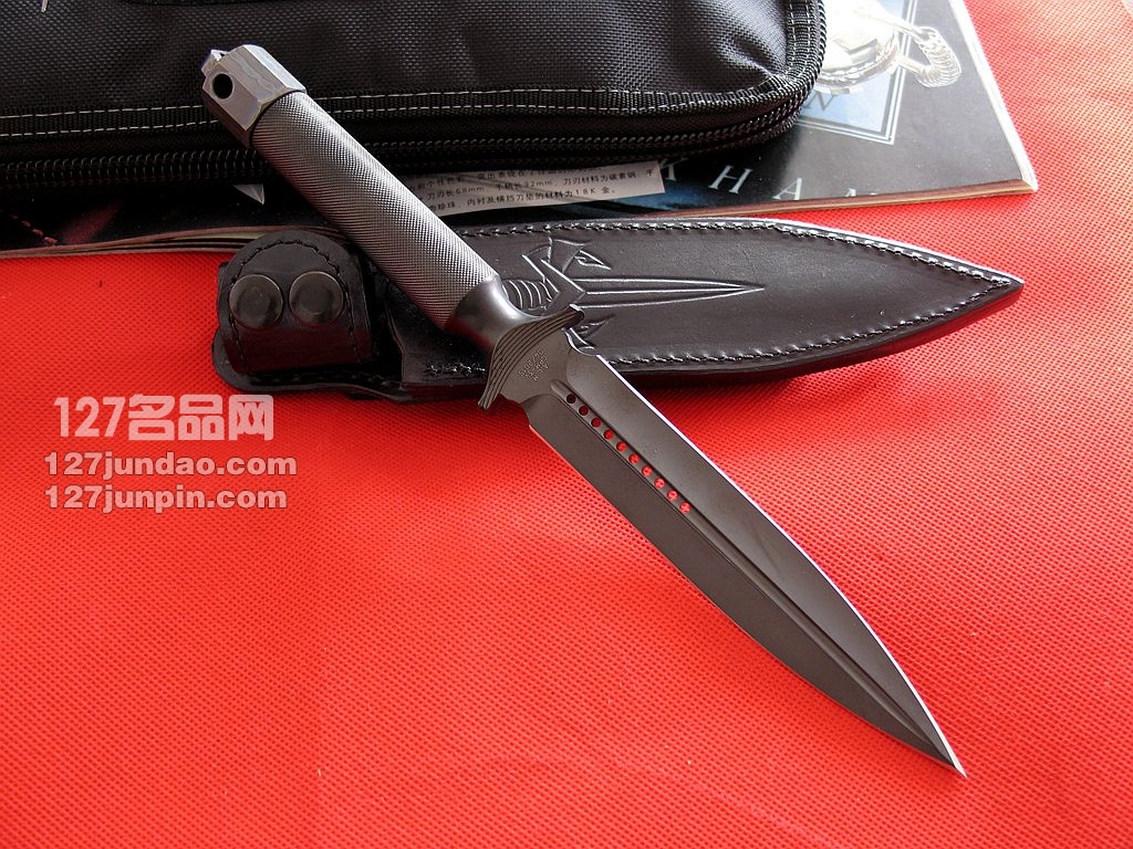 美国微技术MICROTECH  ADO-L 剑标3V钢双刃战斗直刀 匕首127名品网