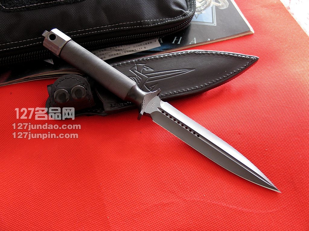 美国微技术MICROTECH  ADO-L 剑标3V钢双刃战斗直刀 匕首127名品网