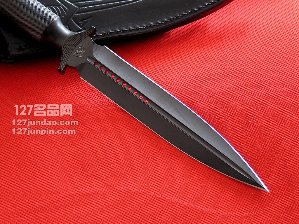 美国微技术MICROTECH  ADO-L 剑标3V钢双刃战斗直刀 匕首127名品网