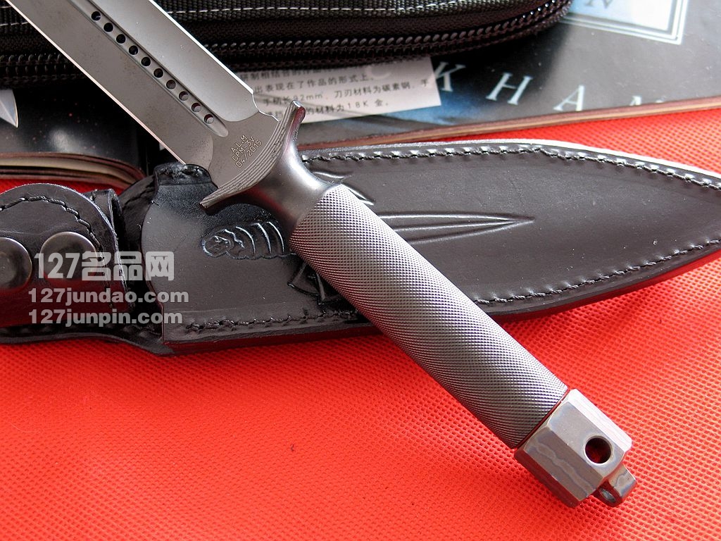 美国微技术MICROTECH  ADO-L 剑标3V钢双刃战斗直刀 匕首127名品网