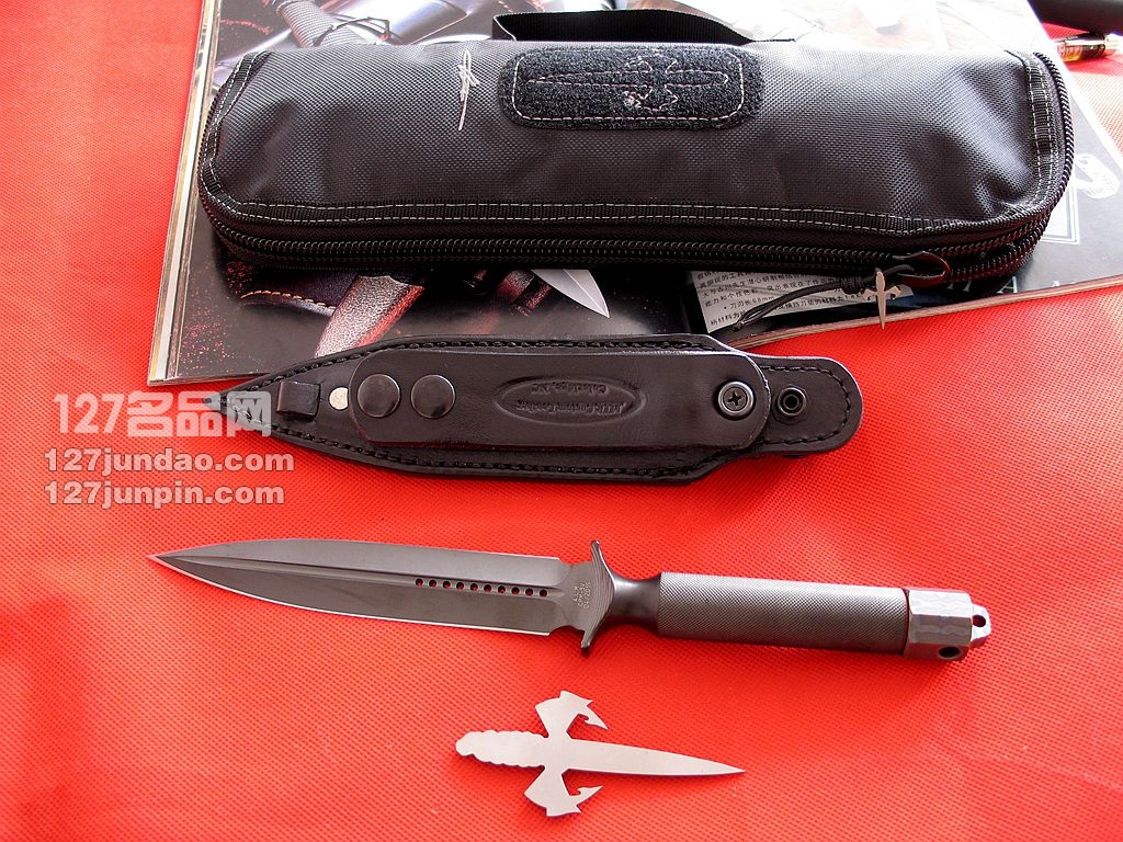 美国微技术MICROTECH  ADO-L 剑标3V钢双刃战斗直刀 匕首127名品网