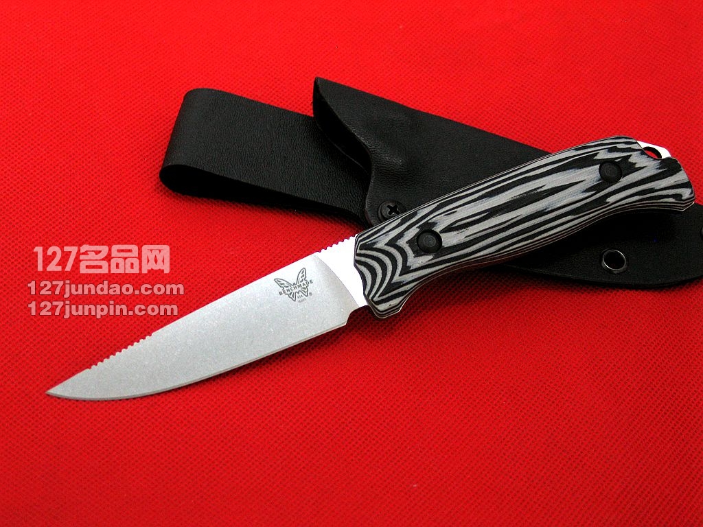 美国蝴蝶BENCHMADE15007-1 S30V钢缎面小型狩猎刀 世界名刀 