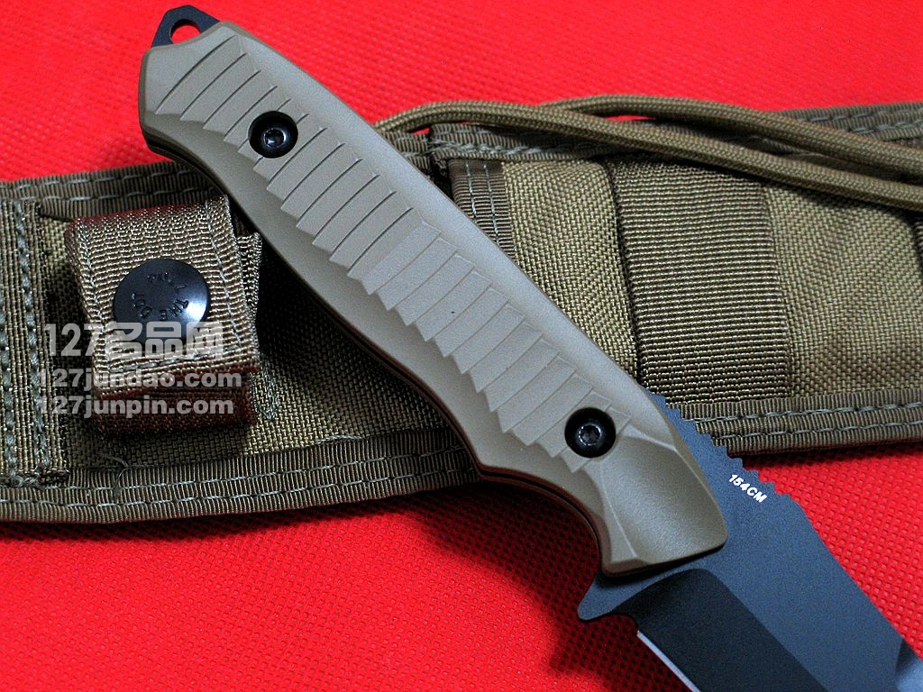 美国蝴蝶 BENCHMADE 141BKSN猎虎战术刀 平头沙色柄军刀 