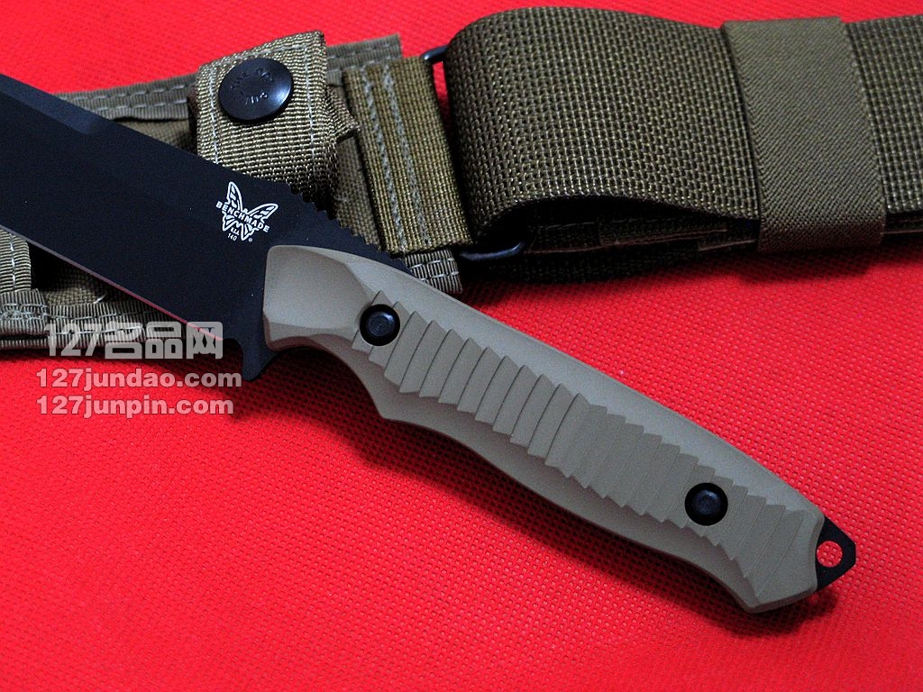 美国蝴蝶 BENCHMADE 140BKSN猎虎战术刀 沙色柄军刀 