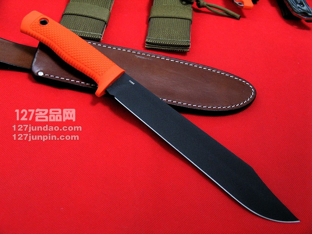 美国蝴蝶 BENCHMADE 154BK野战刀 橘柄开山刀 狗腿刀  