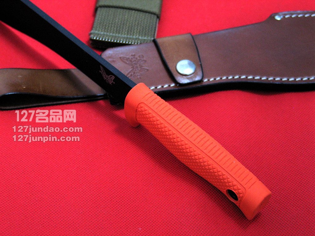 美国蝴蝶 BENCHMADE 153BK野战刀 橘柄黑狗腿 开山刀 