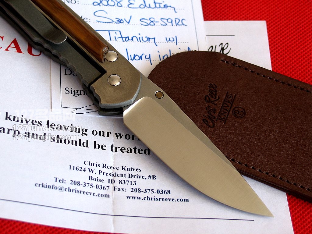 美国克里斯·里夫Chris Reeve 2008款小沙本沙海象牙柄折刀 