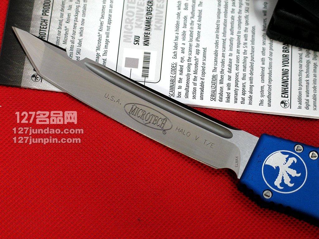 美国微技术MICROTECH 150-4BL超弹力直跳 名刀 军刀 