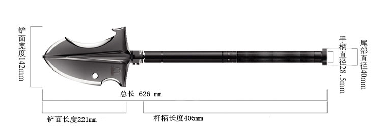zune lotoo刃齿虎工兵铲户外多功能铸造锹野外自驾钓鱼工具铲