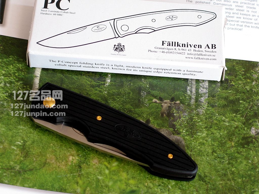 瑞典FK Fallkniven PCAU黑色轻量版超级折刀 福克尼文名刀 127名品