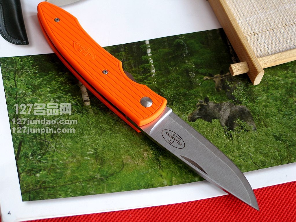 瑞典FK Fallkniven PCSO橘色轻量版超级折刀 福克尼文名刀 127名品