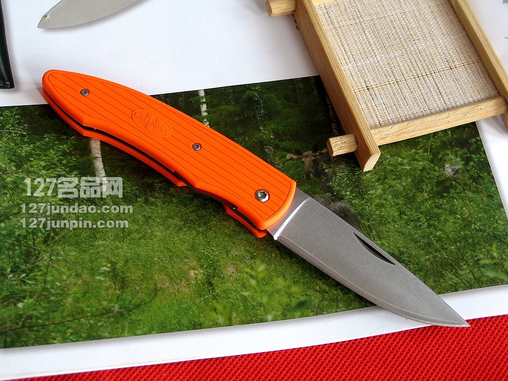 瑞典FK Fallkniven PCSO橘色轻量版超级折刀 福克尼文名刀 127名品