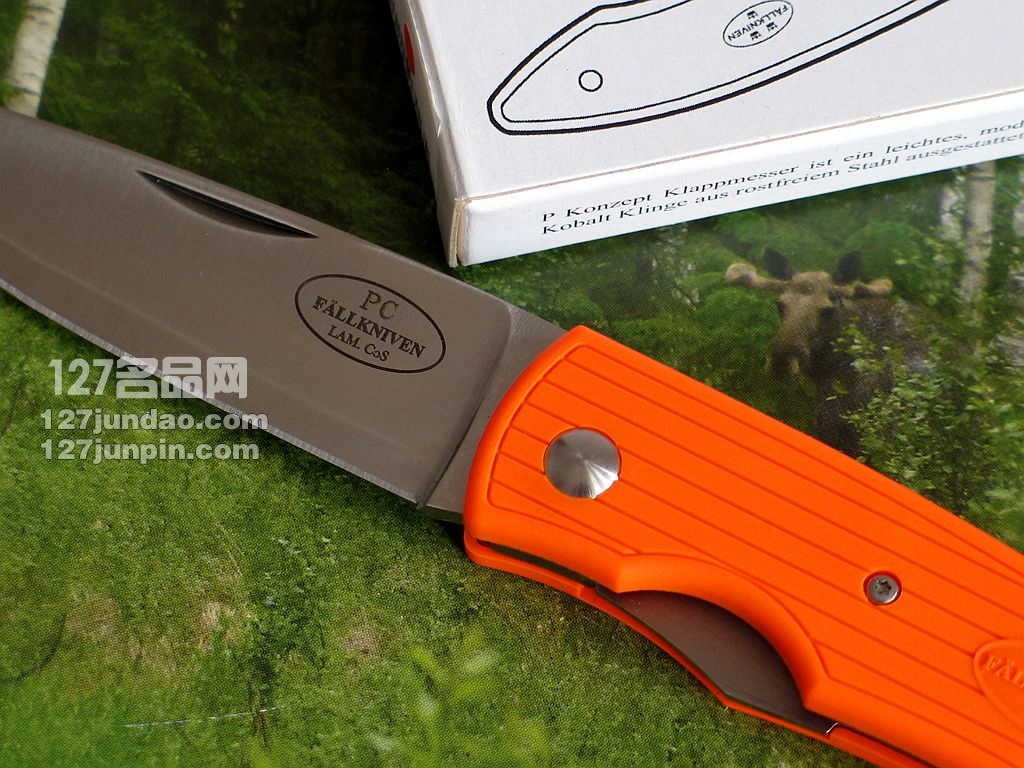 瑞典FK Fallkniven PCSO橘色轻量版超级折刀 福克尼文名刀 127名品