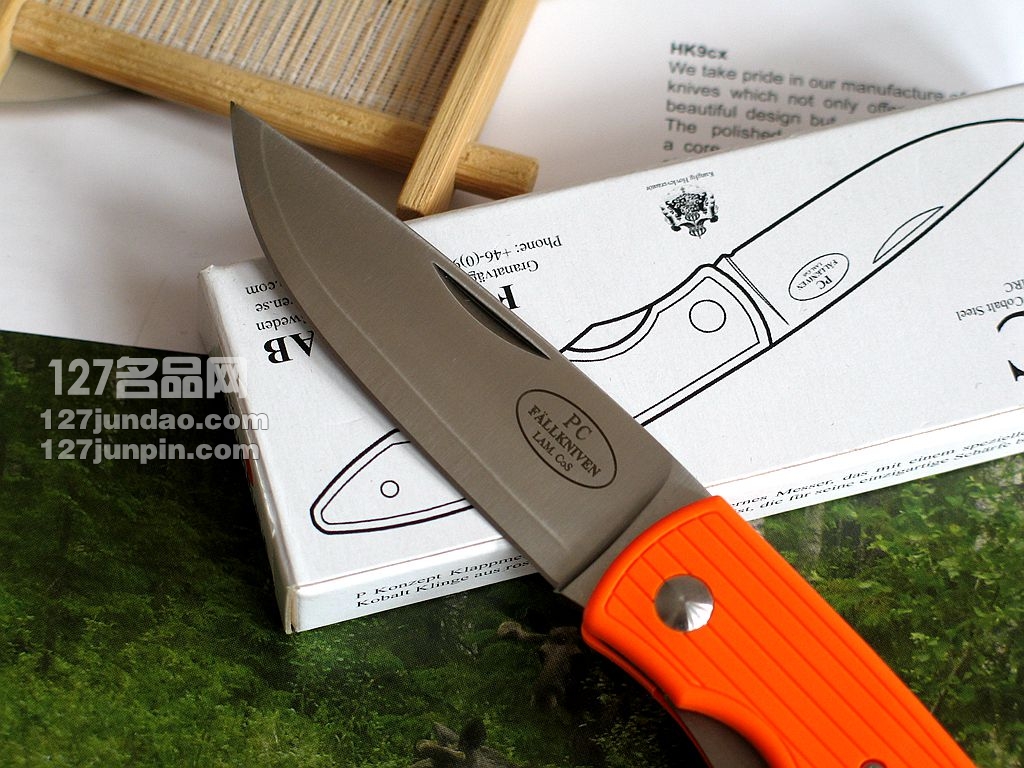 瑞典FK Fallkniven PCSO橘色轻量版超级折刀 福克尼文名刀 127名品