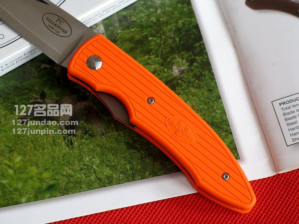 瑞典FK Fallkniven PCSO橘色轻量版超级折刀 福克尼文名刀 127名品