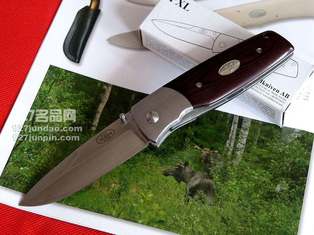 瑞典Fallkniven FK PXL3G栗色米卡塔柄皇家折刀 福克尼文名刀