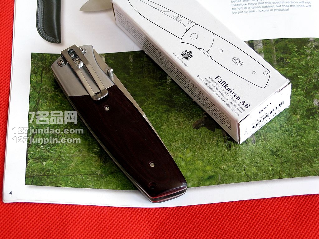 瑞典Fallkniven FK PXL3G栗色米卡塔柄皇家折刀 福克尼文名刀