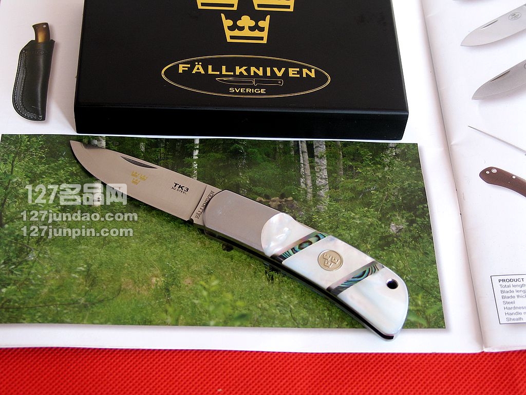 瑞典FK Fallkniven TK3MOP公爵 珍珠贝柄绅士刀 名刀