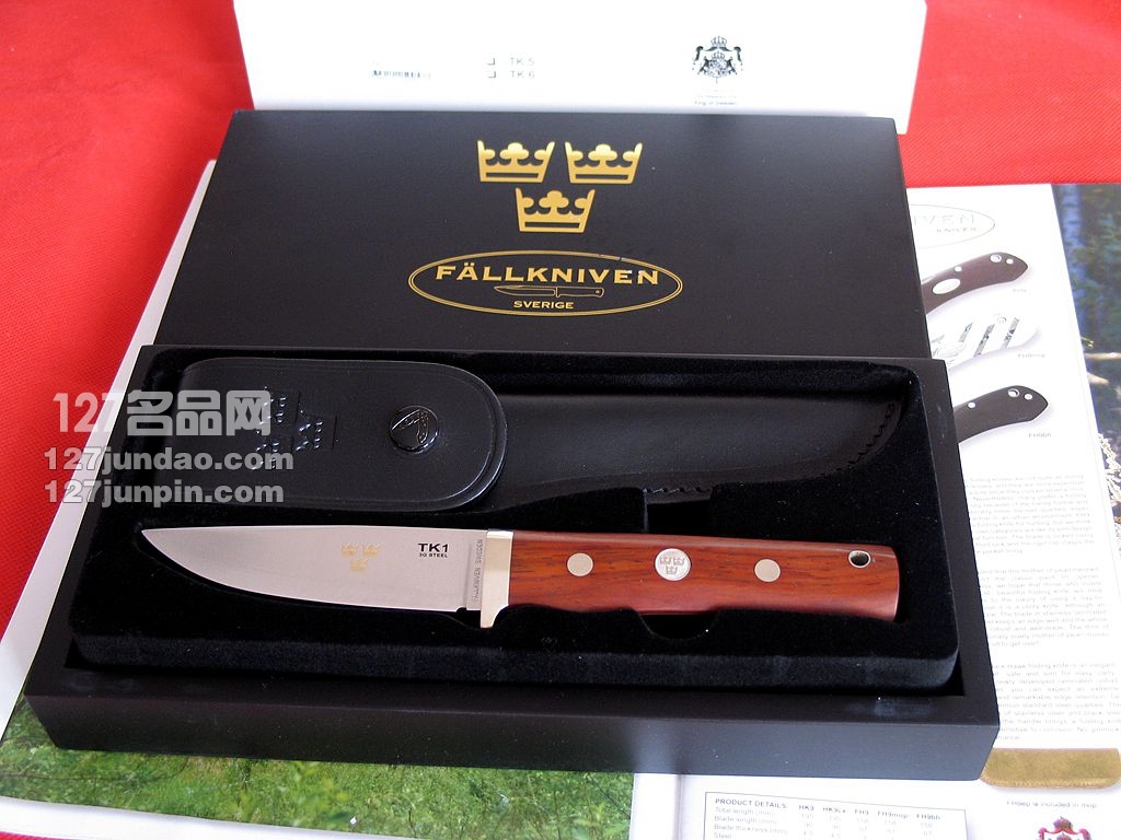 瑞典FK Fallkniven TK1L 3G经典檀木柄皇家手工 名刀 