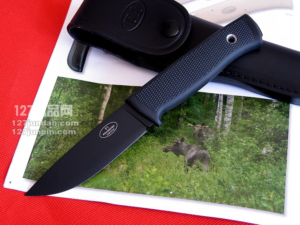 瑞典FK Fallkniven F1BL 黑色涂层皮鞘飞行员生存刀