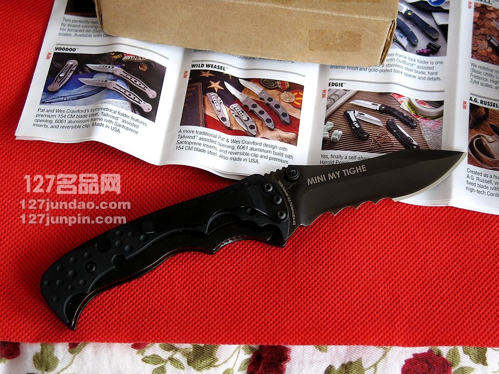 哥伦比亚河CRKT 1093K黑色半齿折刀 127名品网